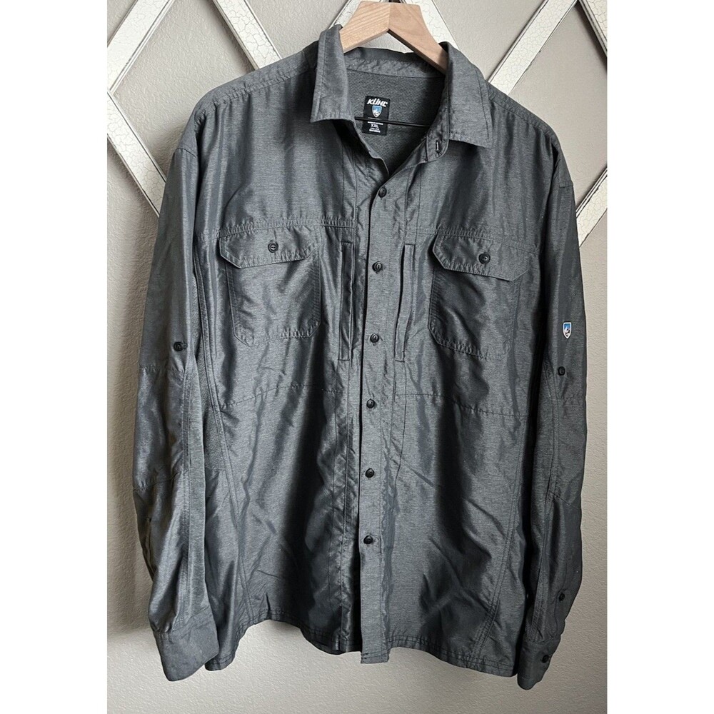 Kuhl Airspeed Men’s XXL Long Sleeve Button Down Shirt Lightweight - Gray